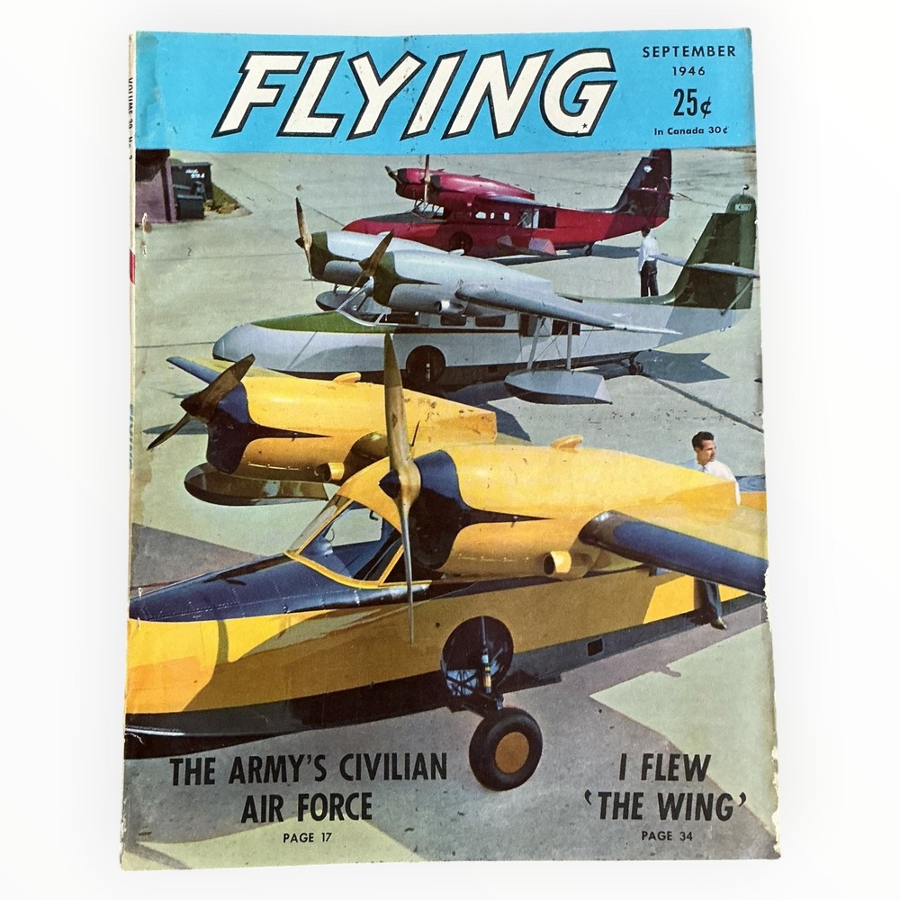 Flying Magazine September 1946 Vintage Aviation Army Air Force Piper Cub